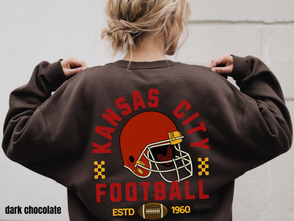 Kansas City Football Vintage 90s Style Shirt, Kansas City Football Crewneck Sweatshirt, Football Shirt, Kansas City Fan Gifts