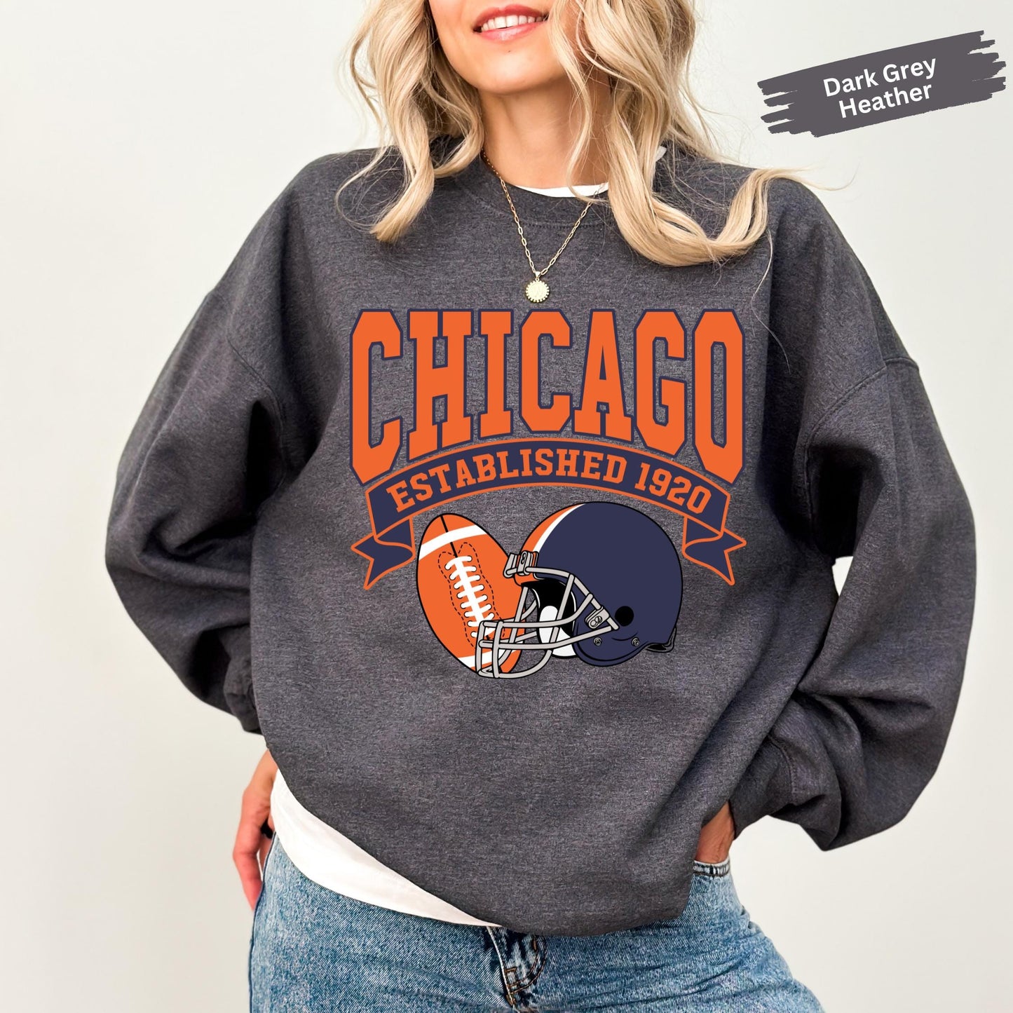 Vintage Chicago Football Sweatshirt, Chicago Football Shirt, Game Day Sweatshirt, Chicago Team Football Sweatshirt, Sunday Chicago Sweater