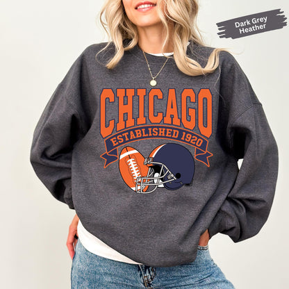 Vintage Chicago Football Sweatshirt, Chicago Football Shirt, Game Day Sweatshirt, Chicago Team Football Sweatshirt, Sunday Chicago Sweater