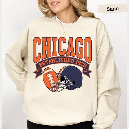 Vintage Chicago Football Sweatshirt, Chicago Football Shirt, Game Day Sweatshirt, Chicago Team Football Sweatshirt, Sunday Chicago Sweater