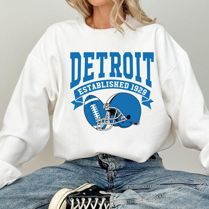 Vintage 90s Style Detroit Football Sweatshirt, Detroit Football Shirt, Sunday Football, Game Day Sweater, Detroit Team Football Sweatshirt