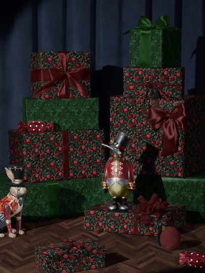 Rose Wrapping Paper Dark Floral Gift Wrap Gothic Party Decor Moody Floral Wrapping Paper Birthday Present Gift Idea Elegant Gifting Paper