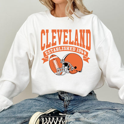 Cleveland Football Sweatshirt, Cleveland Mascot Sweatshirt, Cleveland Football Fan Shirt, Retro Cleveland Shirt, Game Day Gift Sweatshirt