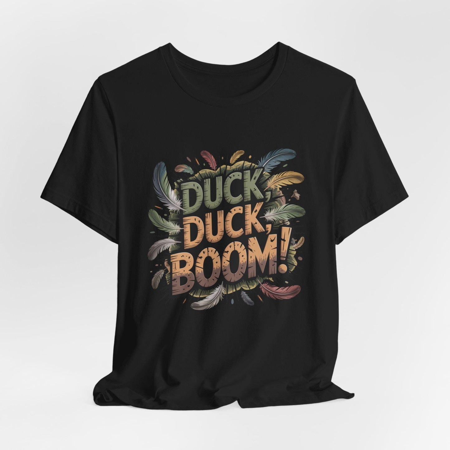 Duck Duck Boom Mens Duck Graphic T-Shirt - Duck Hunting Fashion, Gift for Him, Casual Wear, Unique Present for your Avid Duck Hunting Friend