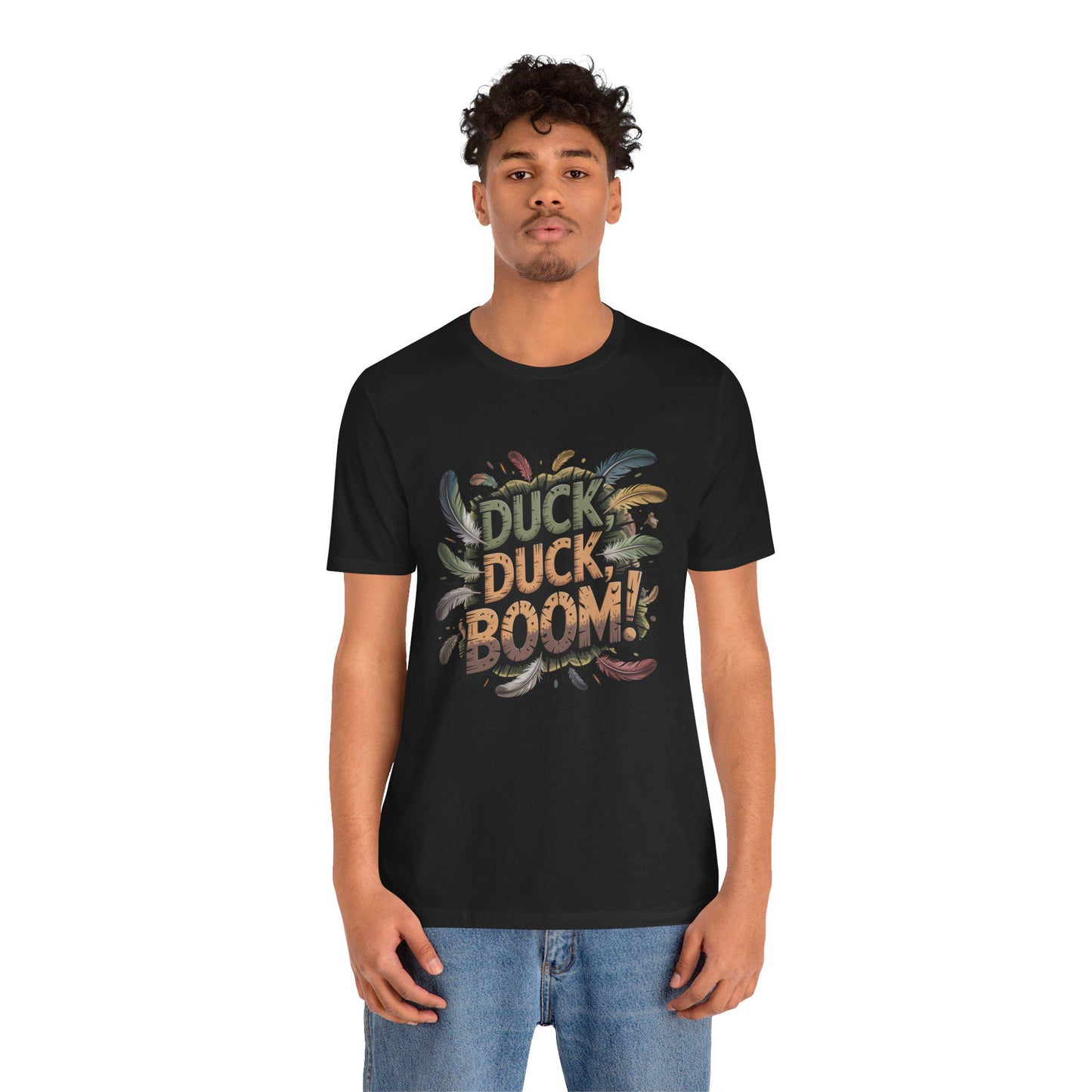 Duck Duck Boom Mens Duck Graphic T-Shirt - Duck Hunting Fashion, Gift for Him, Casual Wear, Unique Present for your Avid Duck Hunting Friend