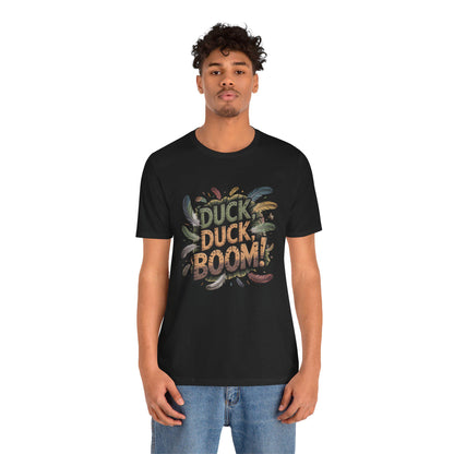 Duck Duck Boom Mens Duck Graphic T-Shirt - Duck Hunting Fashion, Gift for Him, Casual Wear, Unique Present for your Avid Duck Hunting Friend