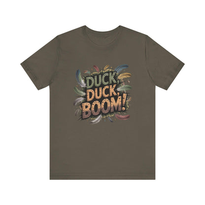 Duck Duck Boom Mens Duck Graphic T-Shirt - Duck Hunting Fashion, Gift for Him, Casual Wear, Unique Present for your Avid Duck Hunting Friend