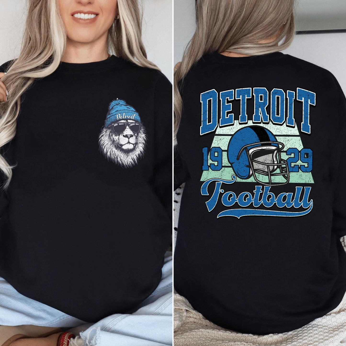 Detroit Football Sweatshirt , Vintage Detroit Football Shirt , Toddler Detroit Football , Game Day Tee , Football Season Sweatshirt
