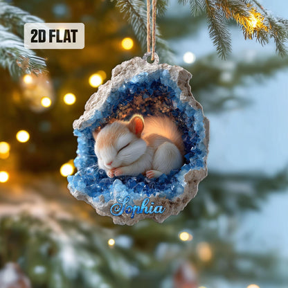 Personalized Squirrel 2D Flat Ornament, Squirrel Rearview Mirror Car Accessories, Squirrel Christmas Ornament, Xmas Gift for Squirrel Lovers
