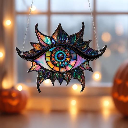 Mystical All Seeing Eye Hanging Window Decor, Gothic Witchy Ornament, Spiritual Occult Home Decoration, Halloween Magic Gift for Her