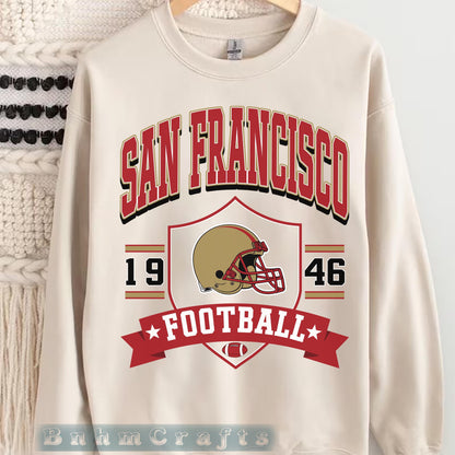 San Francisco Football Vintage 90s Style Sweatshirt, San Francisco Super Bowl Champions Shirt, Sunday Football Shirt, San Francisco Shirt