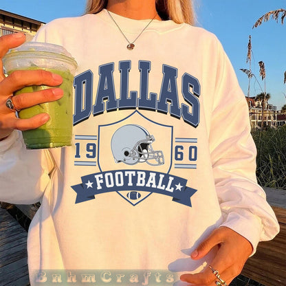 Dallas Football Vintage 90s Style Sweatshirt, Dallas Football Shirt, Sunday Football Shirt, Retro Dallas Crewneck Sweatshirt, Game Day Shirt