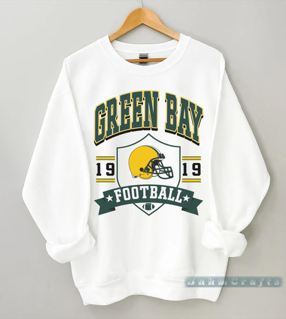Green Bay Football Vintage 90s Style Sweatshirt, Green Bay Football Shirt, Sunday Football Shirt, Retro Green Bay Crewneck Tee, Game Day