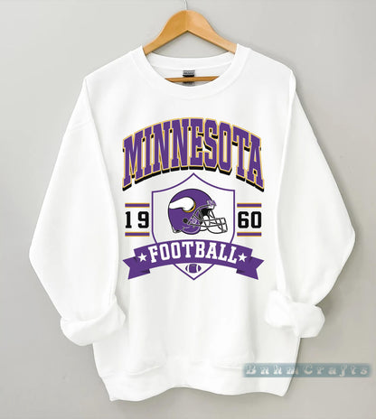 Minnesota Football Vintage 90s Style Sweatshirt, Minnesota Football Shirt, Sunday Football Shirt, Minnesota Crewneck Sweatshirt, Game Day