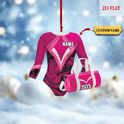 Personalized Name Gymnastics Ornament 2025, Girl Gymnast Ornaments,Custom 2D Flat Gymnastics Woman Christmas Decoration,Gymnast Gift for Her