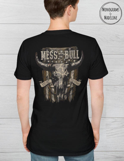 Western Bull Skull Graphic Tee - Cowboy Rodeo Shirt