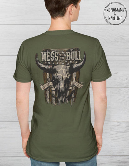 Western Bull Skull Graphic Tee - Cowboy Rodeo Shirt