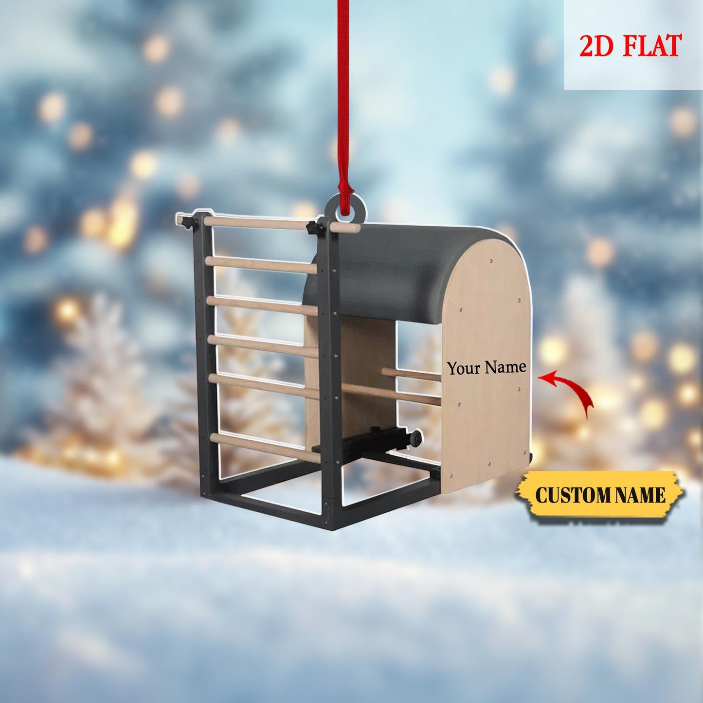 Personalized Pilates Ladder Barrel Xmas Gift, Pilates equipment Christmas Ornament, Acrylic ornament, Fitness Ornament, Fitness Lover Gift