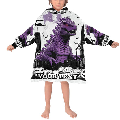 Godzilla Kids Hoodie Blanket Personalized