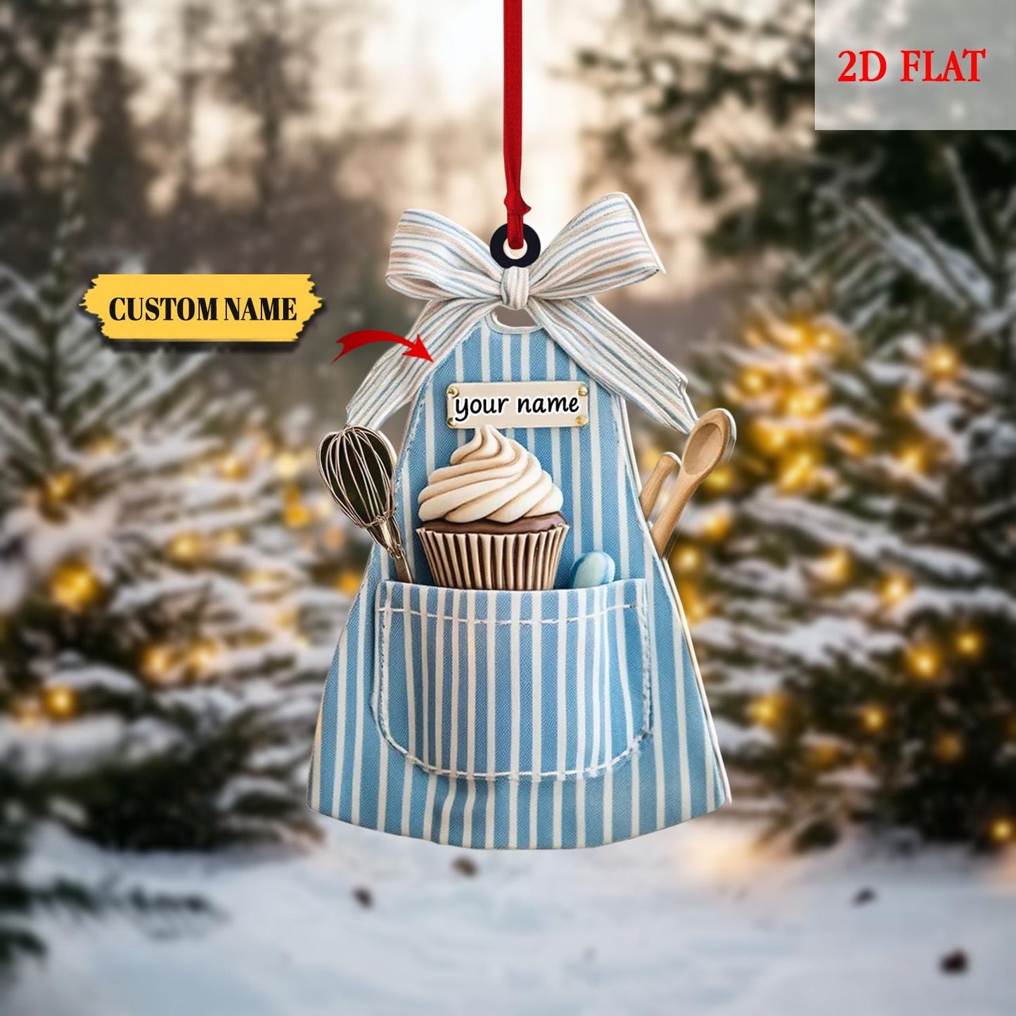 Personalized Baking Apron Christmas Ornament, Baking Apron , Baking Apron Ornament, Xmas Tree Decor, Gift For Banking Lover, Gift For Baker