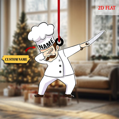 Funny Chef Ornament, Personalized Christmas Chef Gifts 2025, Baker Ornament, Cooking Ornament, Cooking Gift For Men, Cooking Apron Ornaments