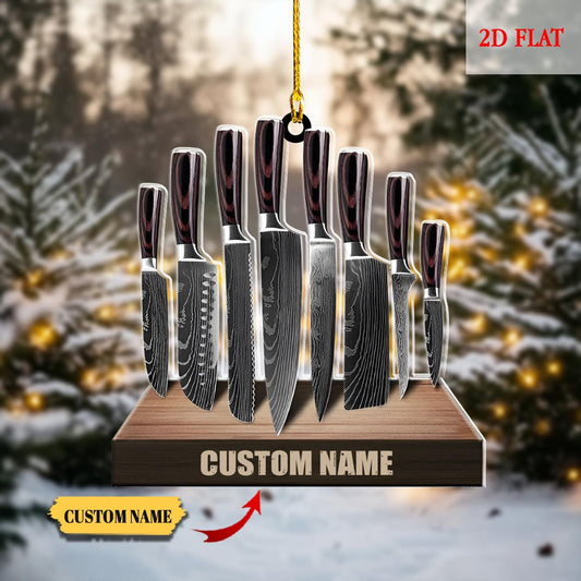 Personalized Chef Ornament ,Chef Knife Accessories Christmas Tree Ornament Hanging Decoration House Xmas 2025, Gift For Cooking Lover