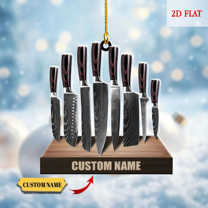 Personalized Chef Ornament ,Chef Knife Accessories Christmas Tree Ornament Hanging Decoration House Xmas 2025, Gift For Cooking Lover