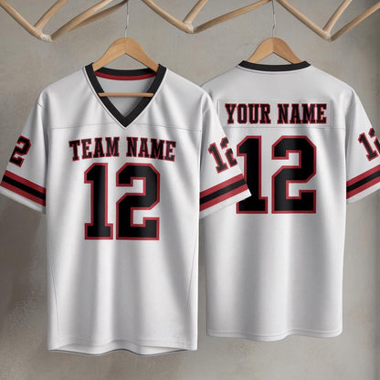 Custom America Team Football Jersey, White Football Jersey With Team Name Number, America Football Jersey for Fan, Football Game Day Jersey