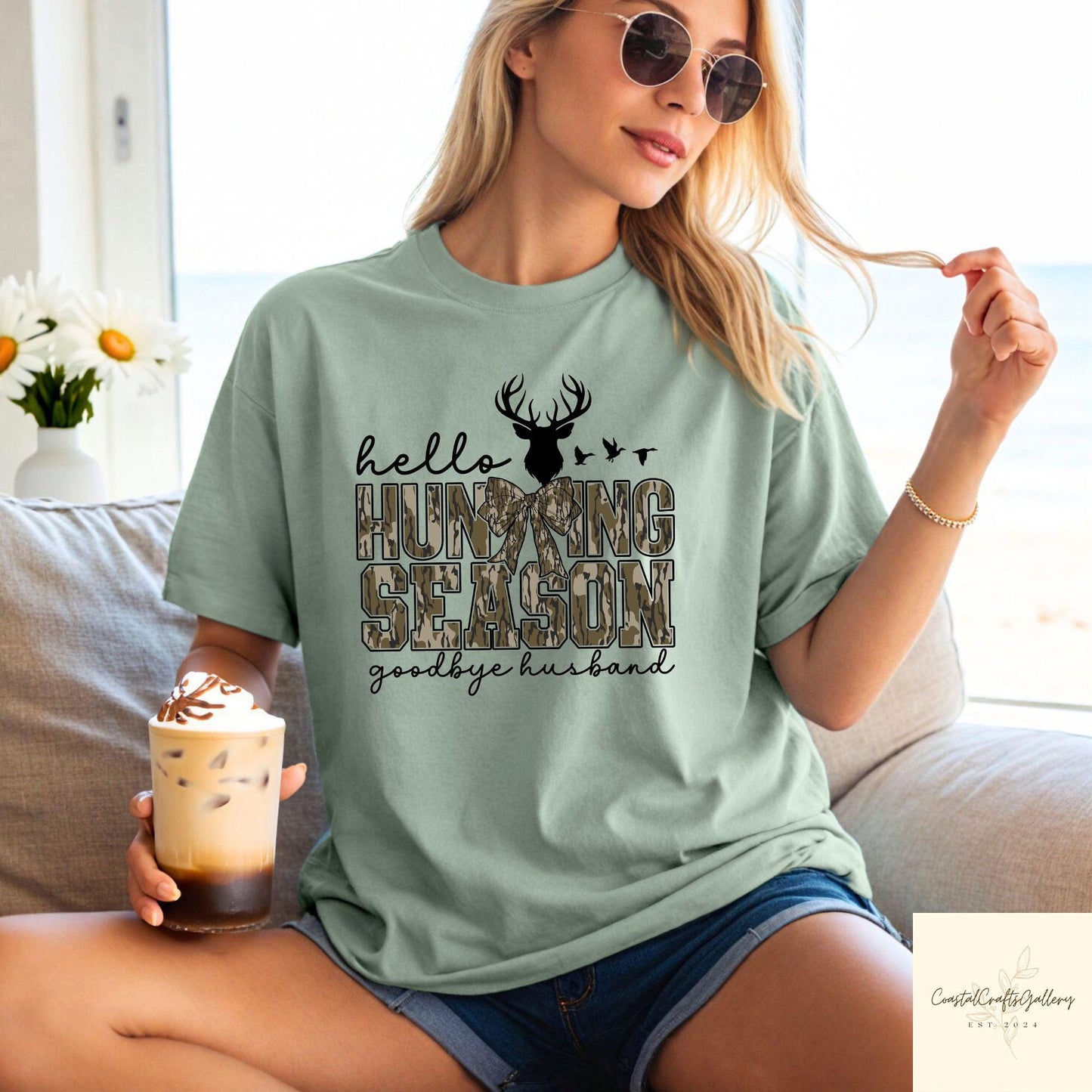 Hello Hunting Season Sweatshirt: Camo Deer Hunter Gift