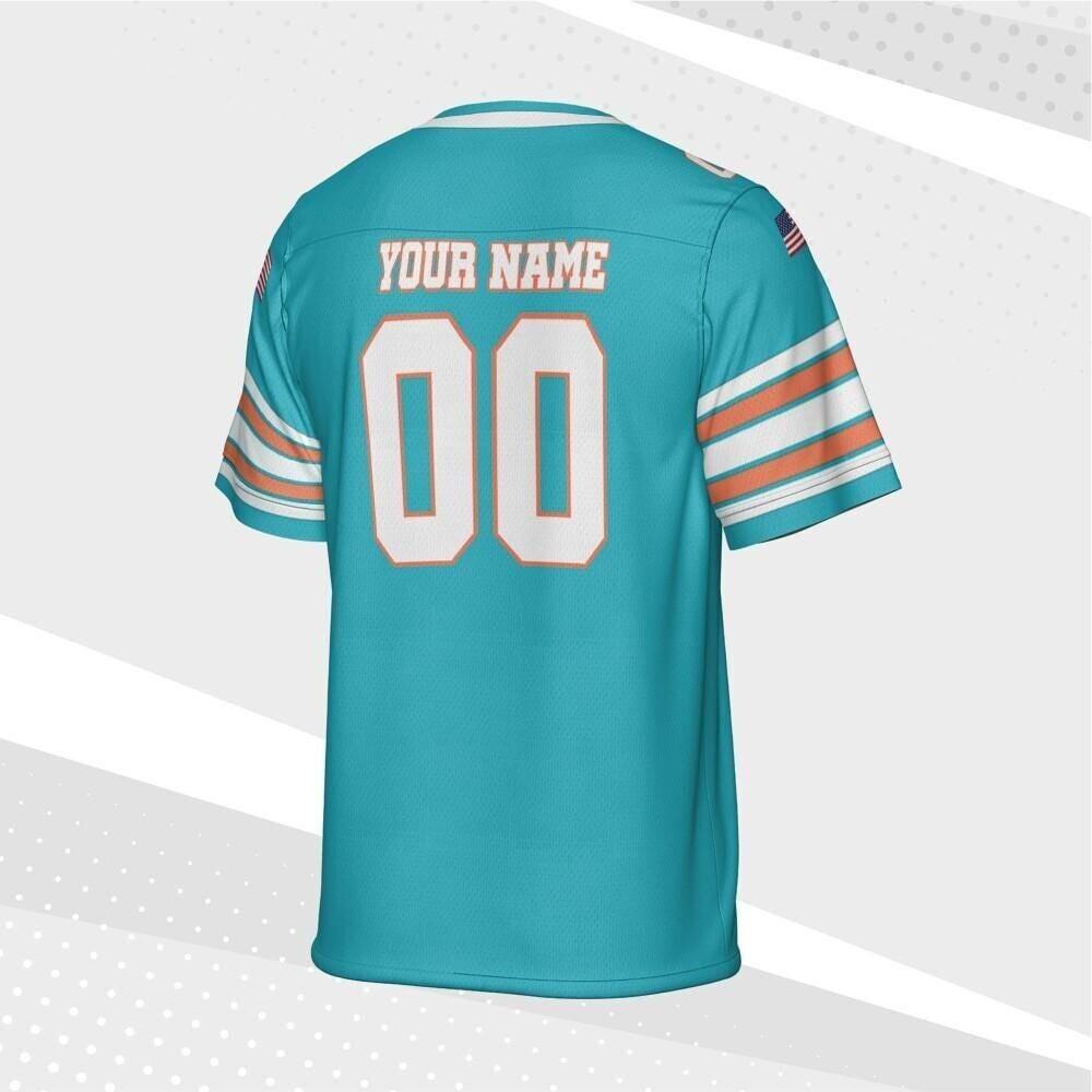 Personalized Team Super Star Sport Blue Dolphin Football I3, Team Name Number Logo Uniform Sport Jersey Gift Fan