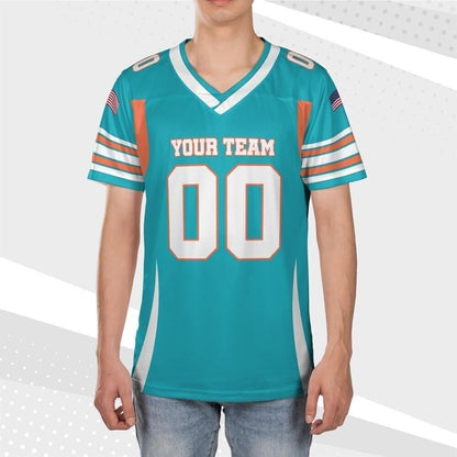 Personalized Team Super Star Sport Blue Dolphin Football I3, Team Name Number Logo Uniform Sport Jersey Gift Fan