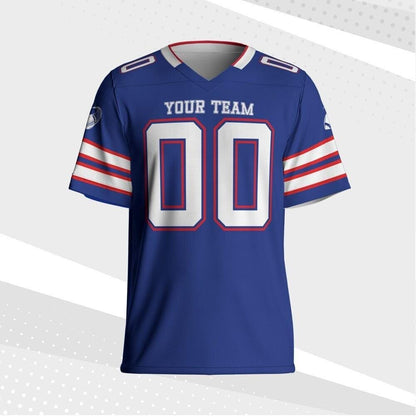 Personalized Buffalo Blue Football Jersey, Custom Shirt For Adult Kid, Game Day Outfit For American Football Fan, Gift for Him, Gift for her