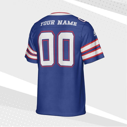 Personalized Buffalo Blue Football Jersey, Custom Shirt For Adult Kid, Game Day Outfit For American Football Fan, Gift for Him, Gift for her