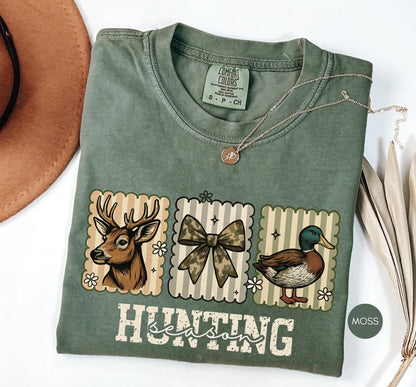 Comfort Colors® Hunting Season Shirt, Hunting Wife Shirt, Hunting camo bow Shirt, Sports Wife Shirt, Hunting Mom Shirt, Hunting Family Tee