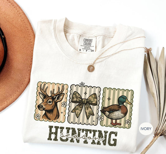 Comfort Colors® Hunting Season Shirt, Hunting Wife Shirt, Hunting camo bow Shirt, Sports Wife Shirt, Hunting Mom Shirt, Hunting Family Tee