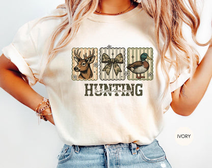 Comfort Colors® Hunting Season Shirt, Hunting Wife Shirt, Hunting camo bow Shirt, Sports Wife Shirt, Hunting Mom Shirt, Hunting Family Tee