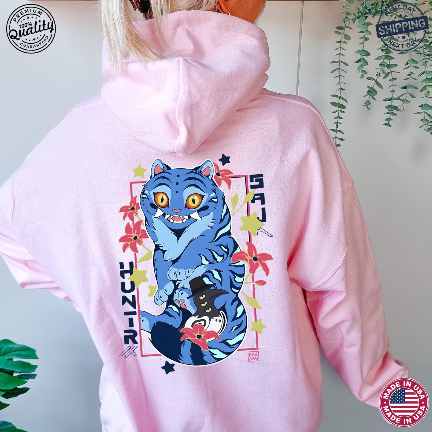 Kpop Demon Hunter Tiger Sweatshirt, Anime Hoodie, Hunter Fan Gift, Fantasy Tiger Sweatshirt, Anime Lover Gift, Cool Otaku Top Shirts