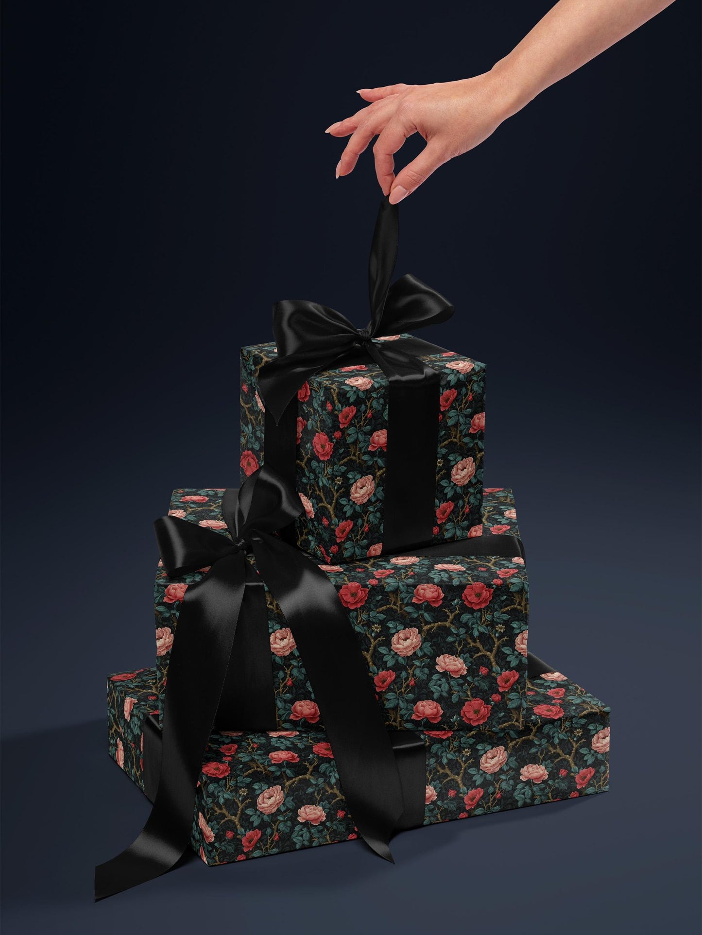 Gothic Floral Wrapping Paper Garden Party Gift Wrap Vintage Wrapping Paper Botanical Print Wedding Gift Wrapping Paper Pattern Gift Wrap Mom