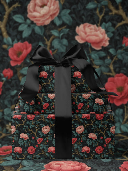 Gothic Floral Wrapping Paper Garden Party Gift Wrap Vintage Wrapping Paper Botanical Print Wedding Gift Wrapping Paper Pattern Gift Wrap Mom