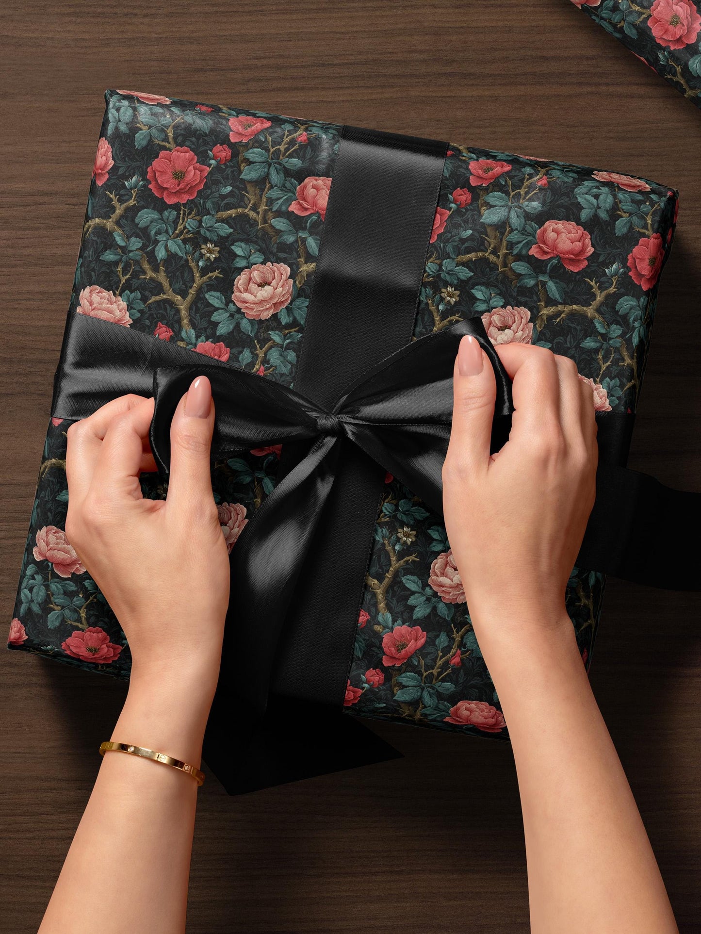 Gothic Floral Wrapping Paper Garden Party Gift Wrap Vintage Wrapping Paper Botanical Print Wedding Gift Wrapping Paper Pattern Gift Wrap Mom