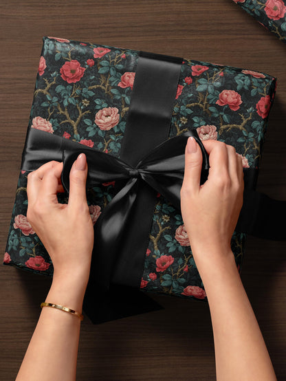 Gothic Floral Wrapping Paper Garden Party Gift Wrap Vintage Wrapping Paper Botanical Print Wedding Gift Wrapping Paper Pattern Gift Wrap Mom