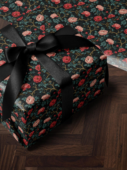 Gothic Floral Wrapping Paper Garden Party Gift Wrap Vintage Wrapping Paper Botanical Print Wedding Gift Wrapping Paper Pattern Gift Wrap Mom