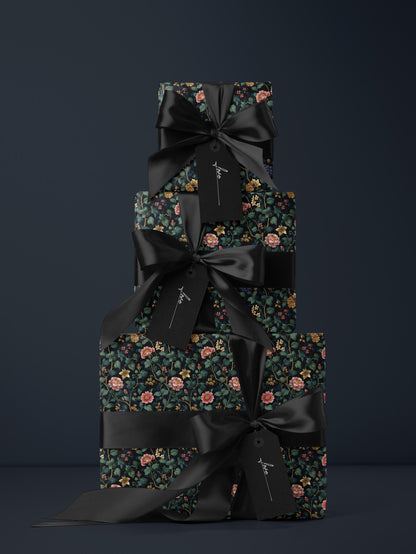 Botanical Garden Wrapping Paper Roll Elegant Gift Wrap Rose Wrapping Paper Lovely Design Gift Wrap Wedding Wrapping Paper Botanical Print