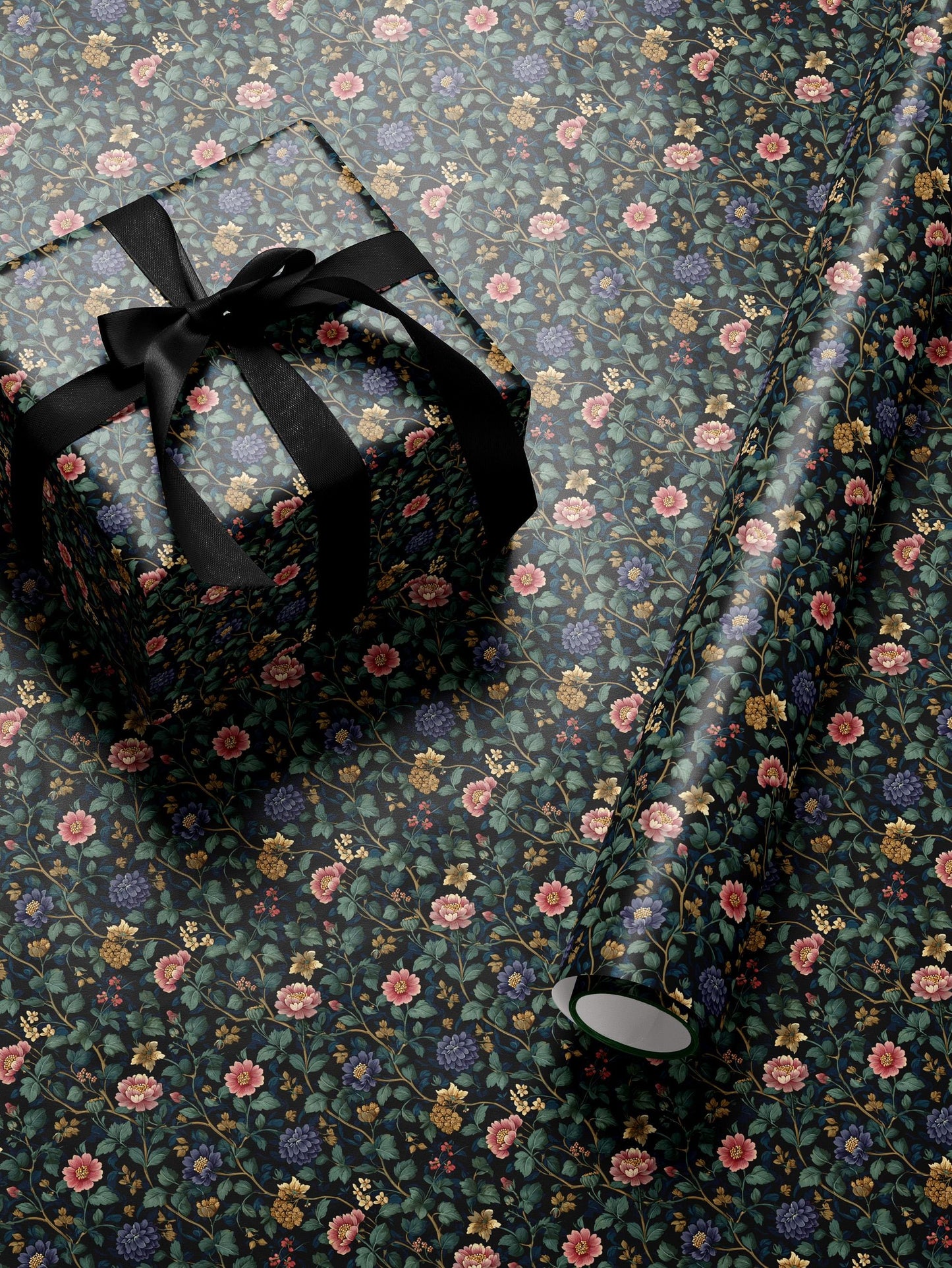 Botanical Garden Wrapping Paper Roll Elegant Gift Wrap Rose Wrapping Paper Lovely Design Gift Wrap Wedding Wrapping Paper Botanical Print