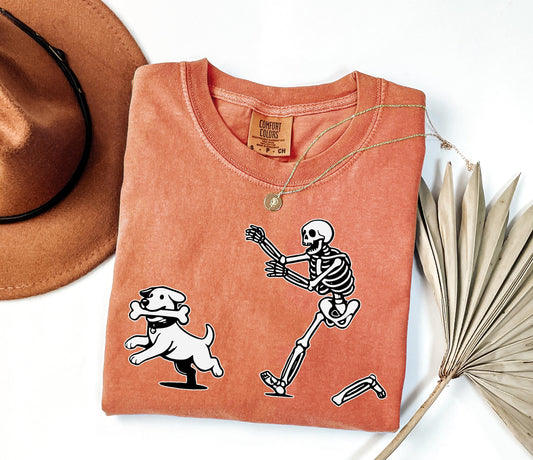 Comfort Colors® Halloween French Bulldog Shirt, Halloween Dog Shirt, Funny Frenchie Shirt, Funny Halloween Shirt, Funny Skeleton Tee, Spooky