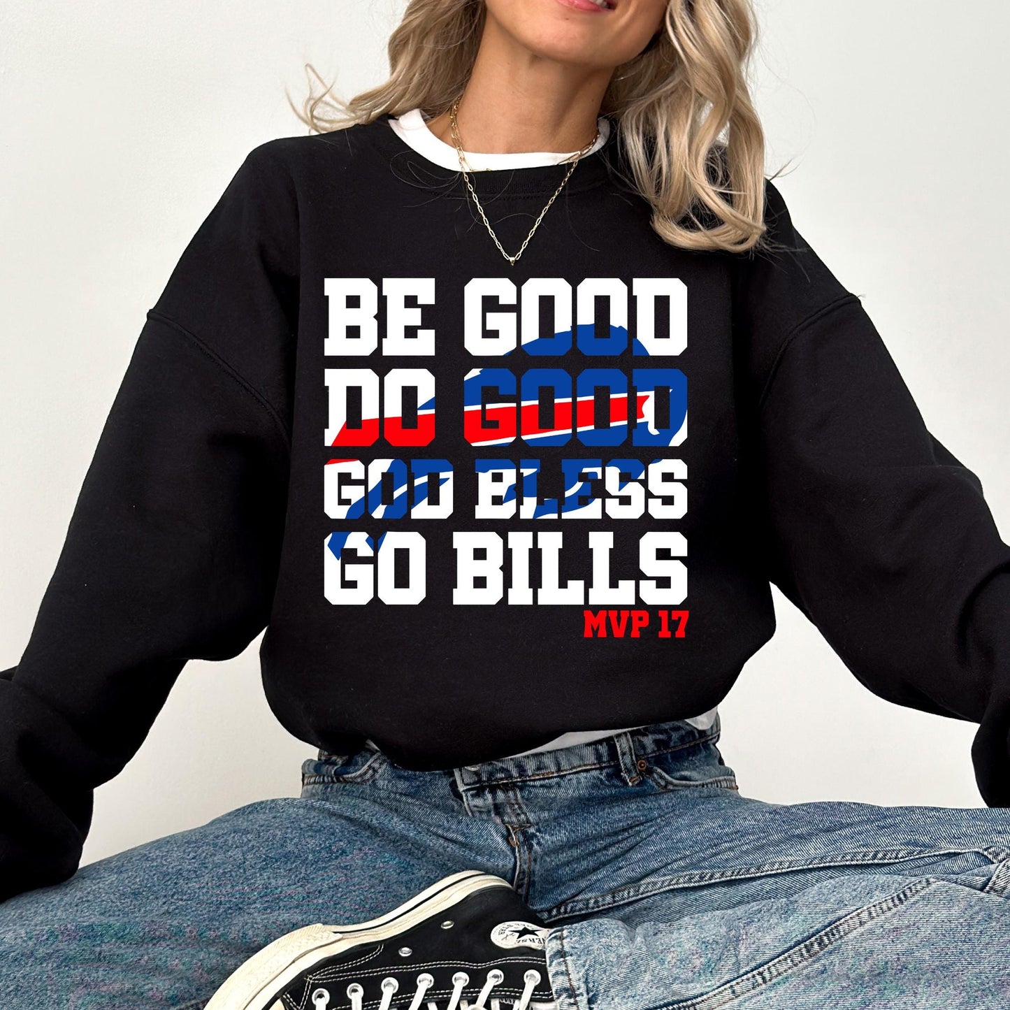 Buffalo Football Fan Sweatshirt: Be Good Do Good - Game Day Kids Shirt