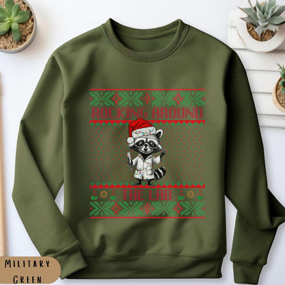 Rockin' Around the Christmas Tree Shirt Ugly Christmas For Teacher Funny Raccoon Shirt Science Nerd Shirt Funny Christmas