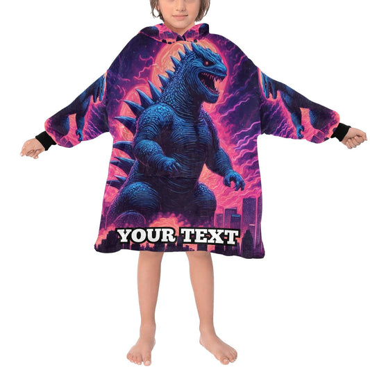 Godzilla Kids Hoodie Blanket Gift Personalized Blankets