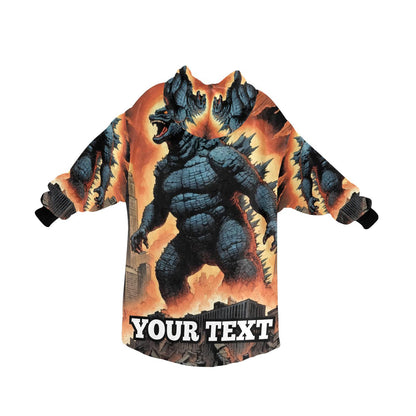 Godzilla Kids Hoodie Blanket Gift Personalized Hooded Blankets Gojira