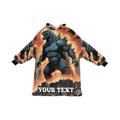 Godzilla Kids Hoodie Blanket Gift Personalized Hooded Blankets Gojira